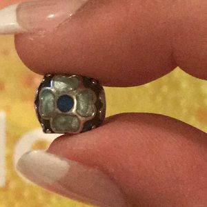 Blue flower pandora charm
